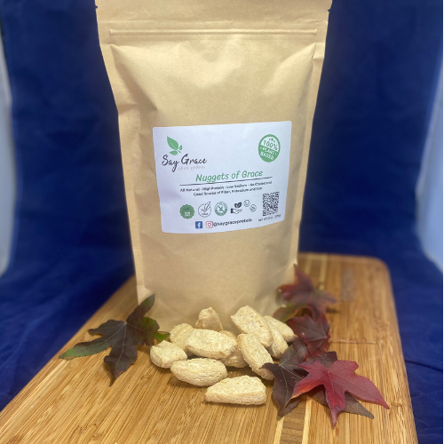 8 oz bag of dehydrated Nuggets of Grace, after a quick rehydration turns the 8oz into 2.5lbs.