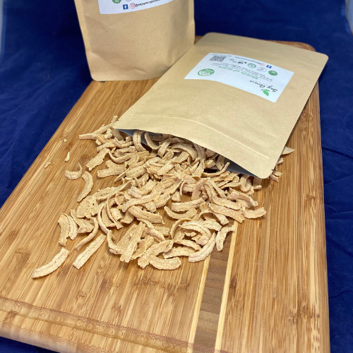 8 oz bag of dehydrated Shreds of Grace, after a quick rehydration turns the 8oz into 2.5lbs.