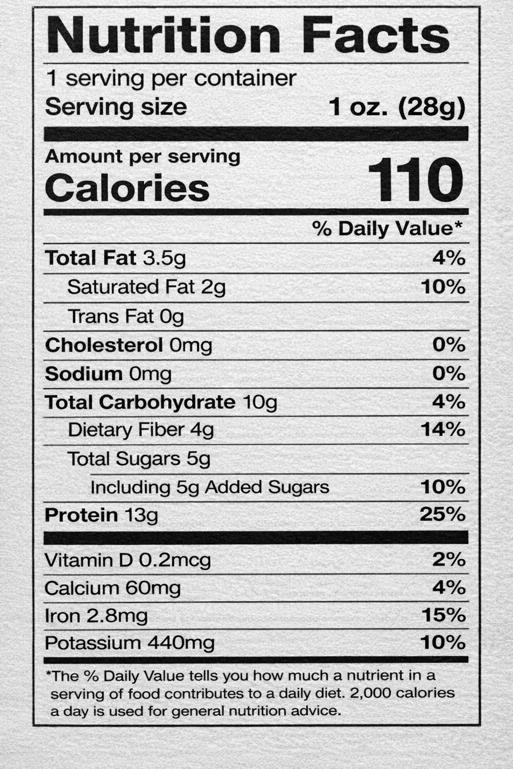 Ingredient list for Pro-Bites - Chocolate